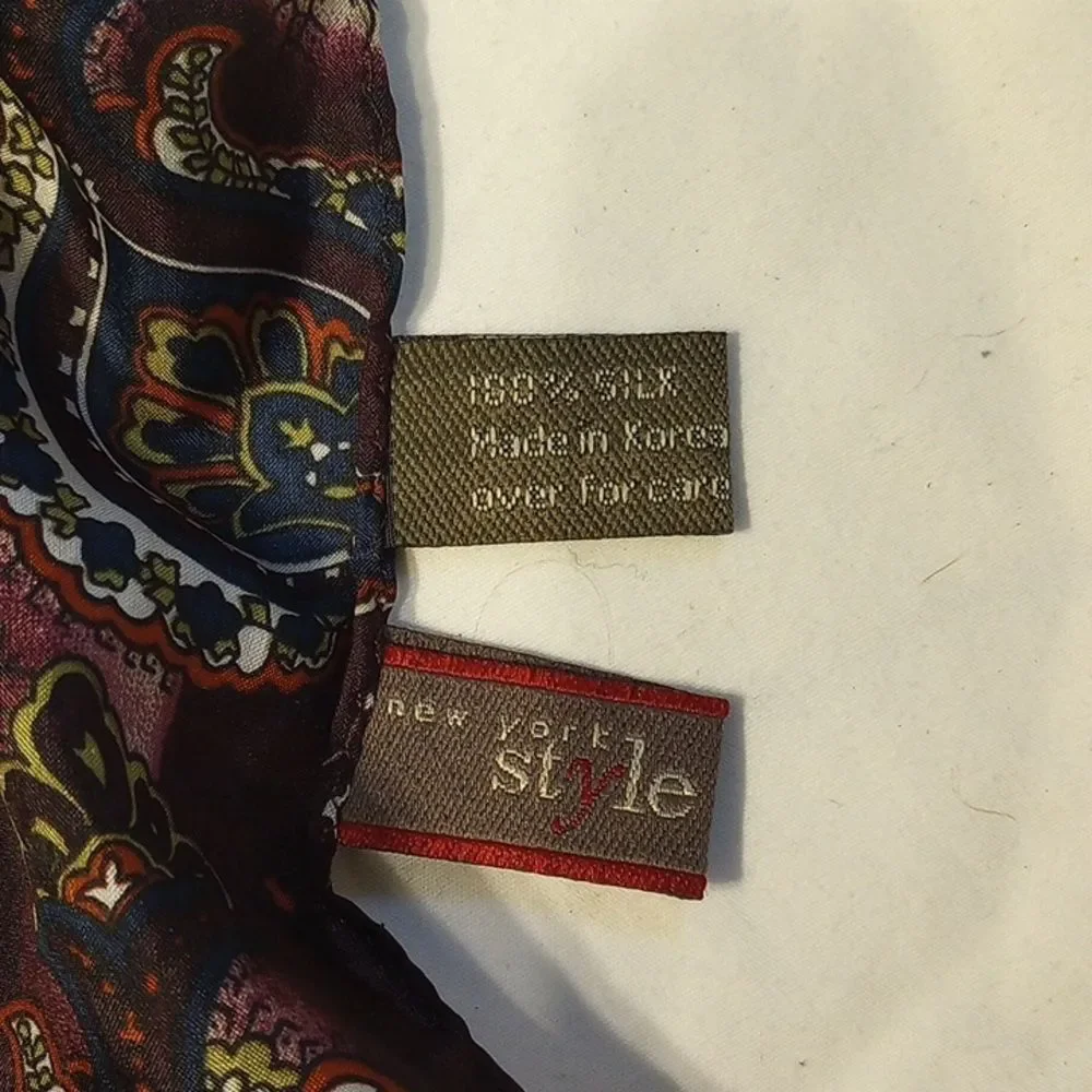Rectangular Purple and Blue New York Style Silk Scarf